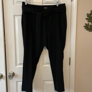 Loft Plus black pants with tie belt.  US SZ 16